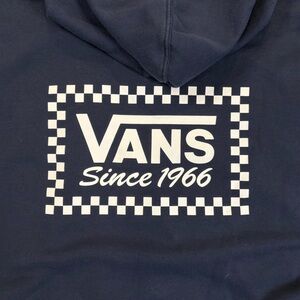 Men’s Vans Off The Wall Navy Blue Hoodie with Checkered Logo Graphic